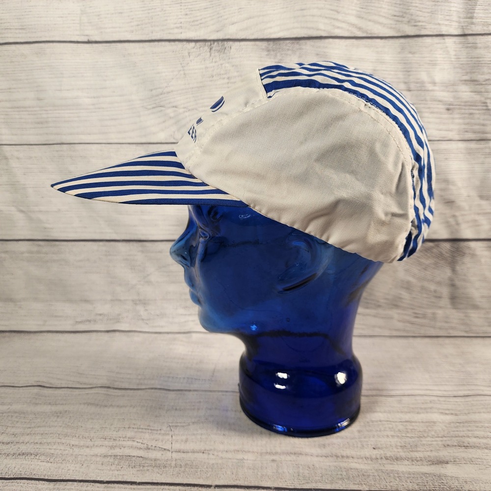 Vintage Miller Lite Beer Painter Hat Blue White Striped Made in USA Retro Cap - Picture 3 of 11